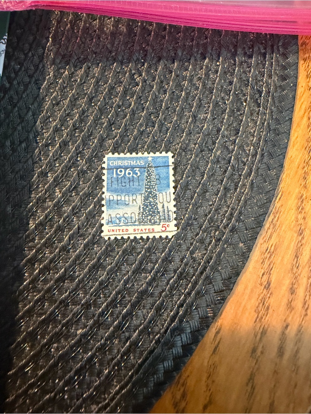 Vintage Christmas 1963 5 Cent Canceled Stamp